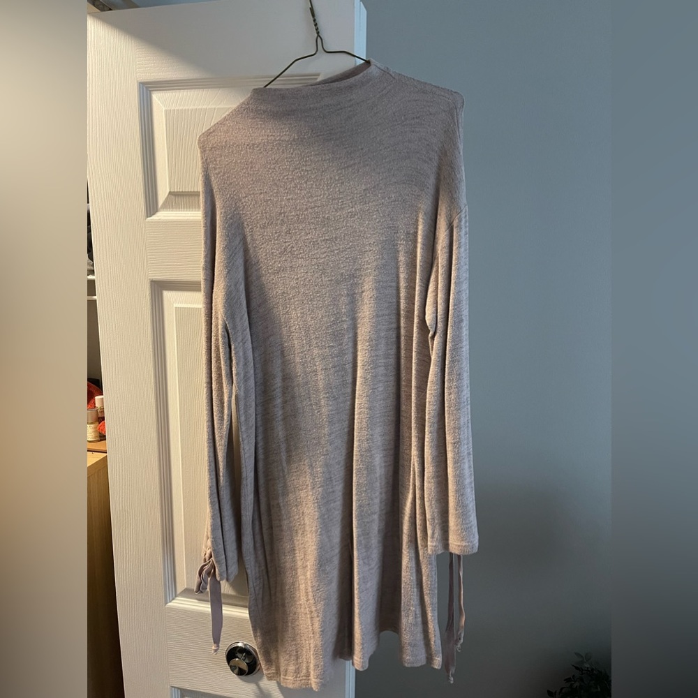Mock neck dress with bell sleeves